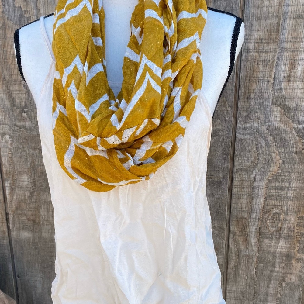Beautiful yellow/cream colored infinity scarf New 100%rayon percent piece